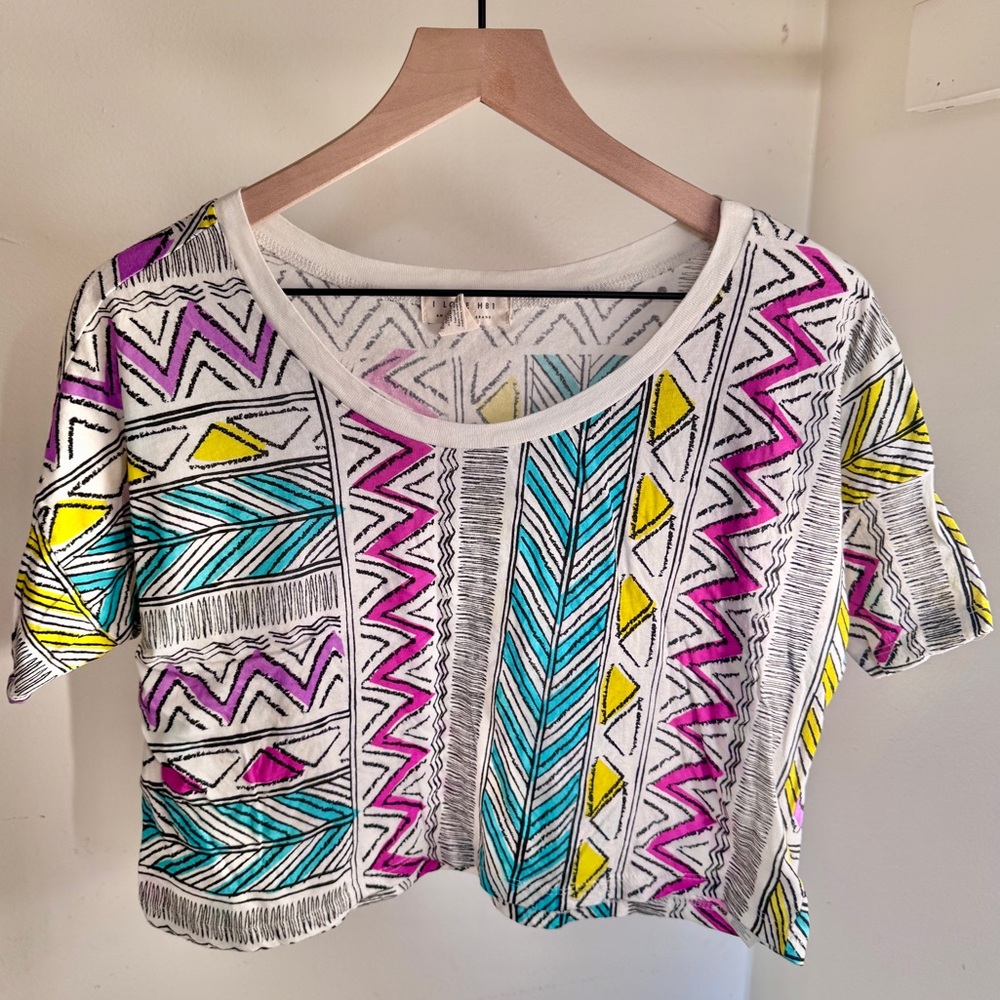 Colorful Geometric Crop T-Shirt